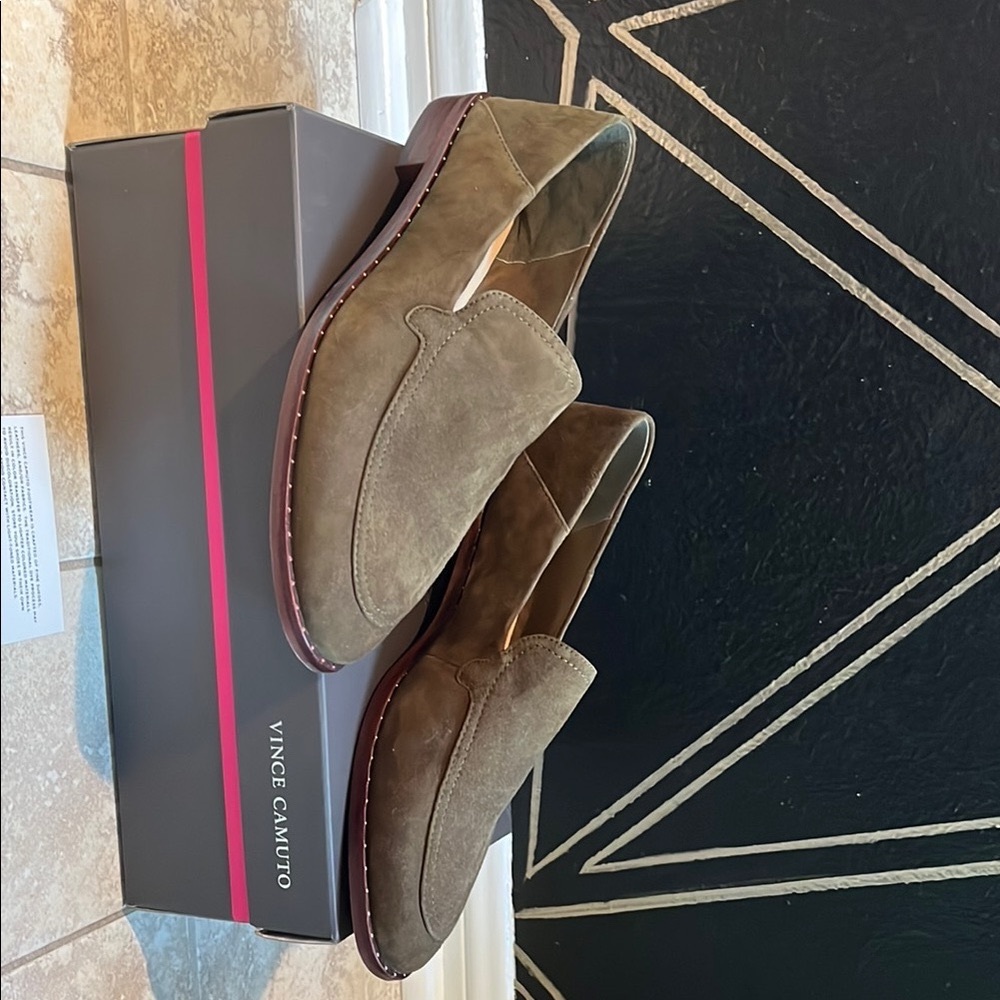 Vince Camuto Women’s Olive Green Suede Loafers